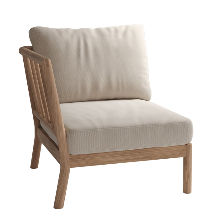 Skagerak Tradition Outdoor sofa end module, teak / light sand by Fritz Hansen