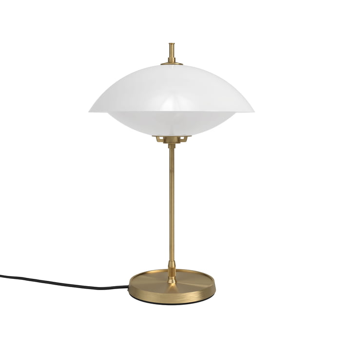 Clam Table lamp Ø 33 cm, brass / opal white by Fritz Hansen