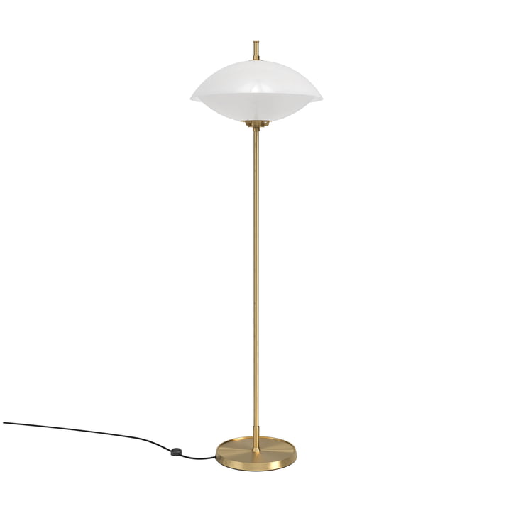 Clam Floor lamp Ø 40 cm, brass / opal white by Fritz Hansen