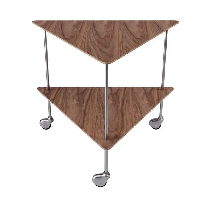 AJ Trolley Side table, walnut / chrome by Fritz Hansen