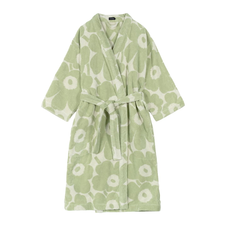 Marimekko - Unikko bathrobe, off-white / sage