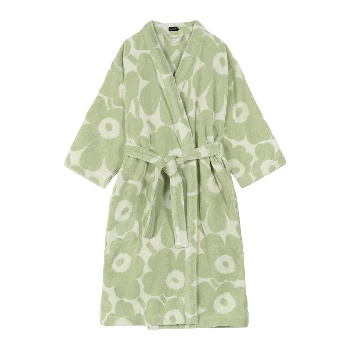 Marimekko - Unikko bathrobe, off-white / sage