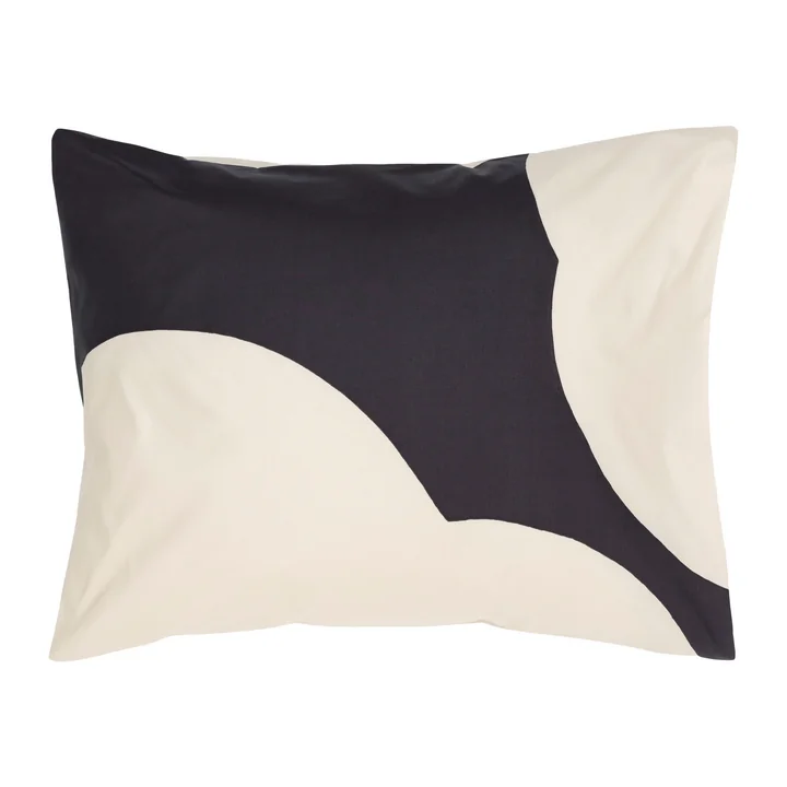 Iso Unikko pillowcase, 80 x 80 cm, off-white / charcoal by Marimekko
