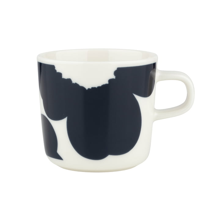 Marimekko - Oiva Iso Unikko Mug with handle, 200 ml, white / dark blue