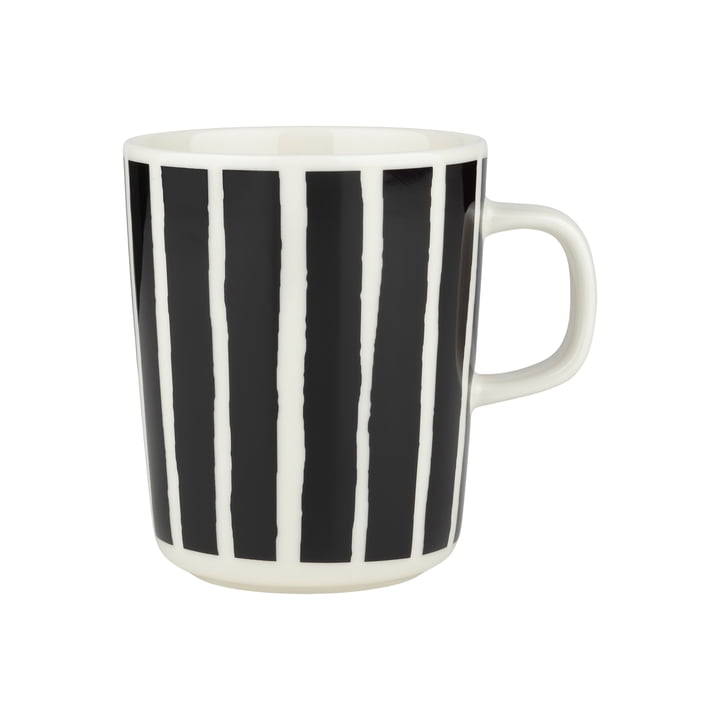 Oiva Piccolo mug with handle, 250 ml, white / black by Marimekko