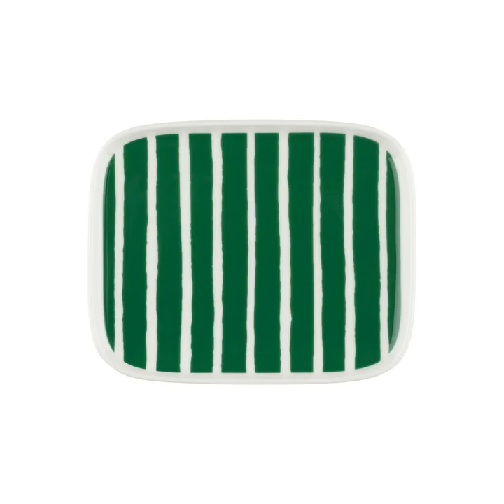 Marimekko - Oiva Piccolo plate, 15 x 12 cm, white / green