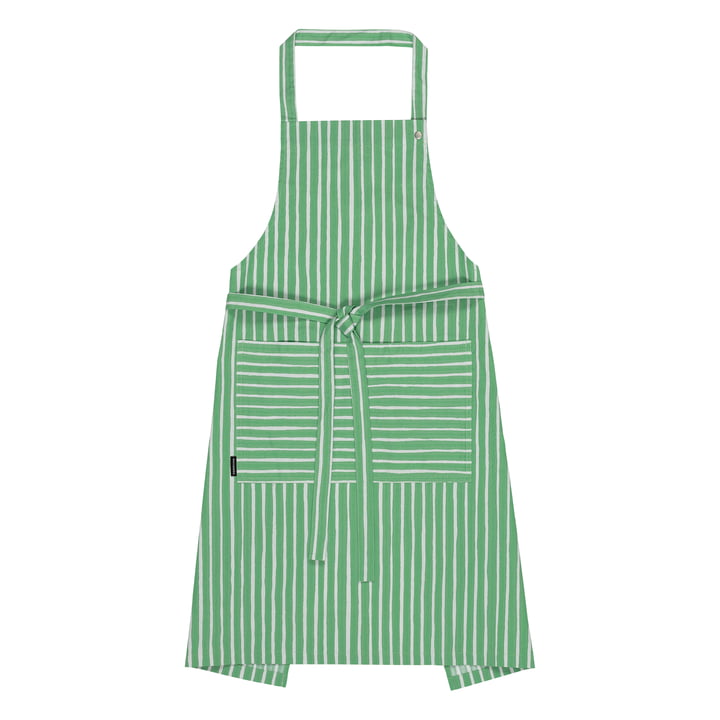 Piccolo apron, light gray / spring green by Marimekko