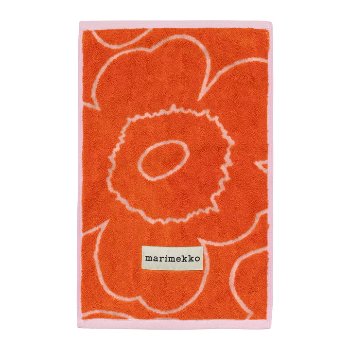 Piirto Unikko guest towel, 30 x 50 cm, burnt orange / pink by Marimekko