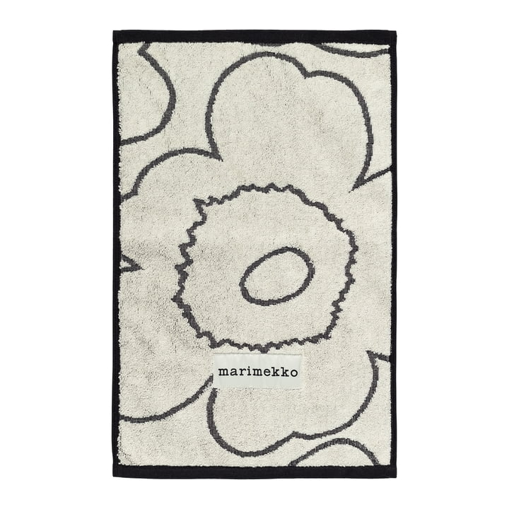 Piirto Unikko guest towel, 30 x 50 cm, ivory / black by Marimekko