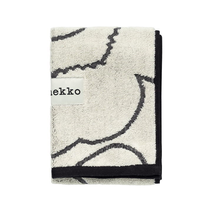 Piirto Unikko guest towel, 30 x 50 cm, ivory / black by Marimekko