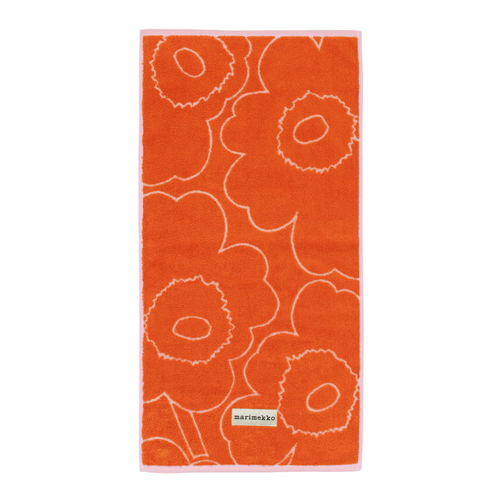 Piirto Unikko towel, 50 x 100 cm, burnt orange / pink by Marimekko