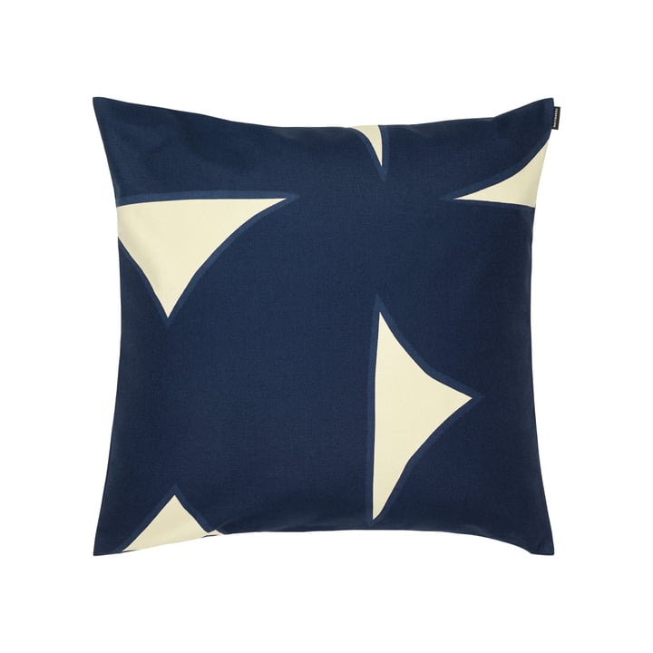 Pitkospuut cushion cover, 60 x 60 cm, sand / dark blue by Marimekko