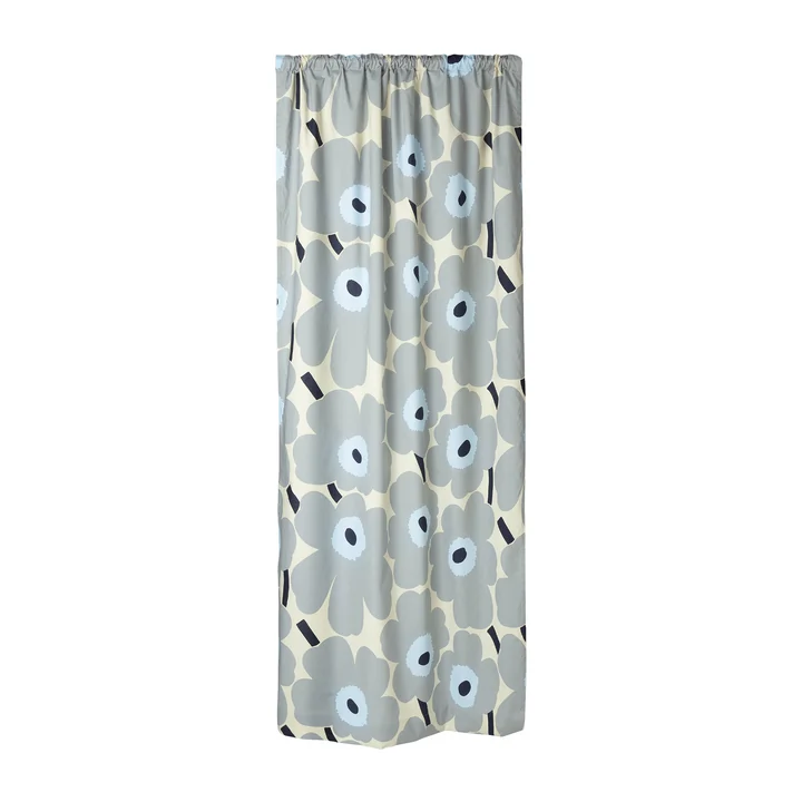 Unikko Ready Made Curtain, 135 x 250 cm, sand / gray / light gray / dark blue by Marimekko
