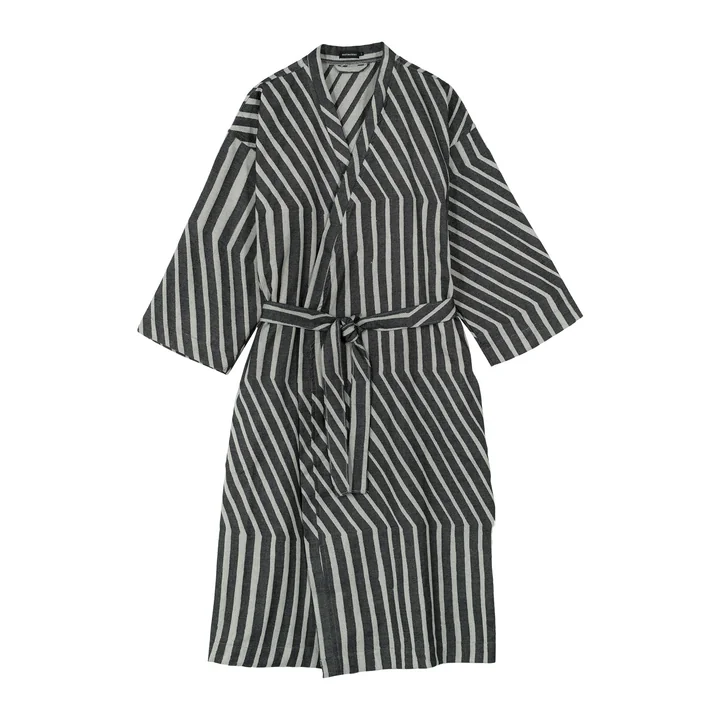 Kalasääski bathrobe, off-white / charcoal by Marimekko