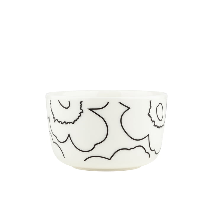 Oiva Piirto Unikko bowl, 250 ml, white / black by Marimekko