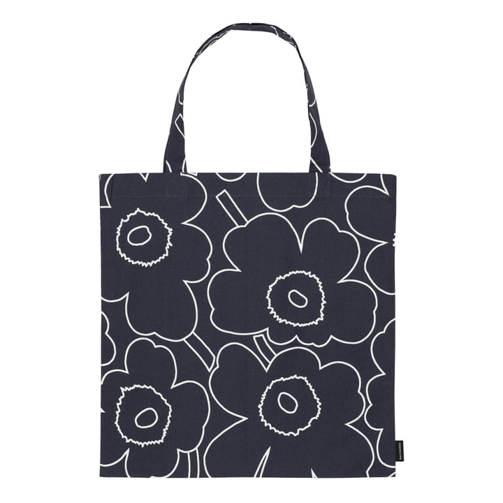 Pieni Piirto Unikko cotton bag, black / white by Marimekko