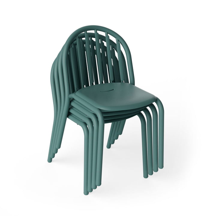 Fred's outdoor chair, sage green dark (set of 4) (Exclusive Edition) by Fatboy