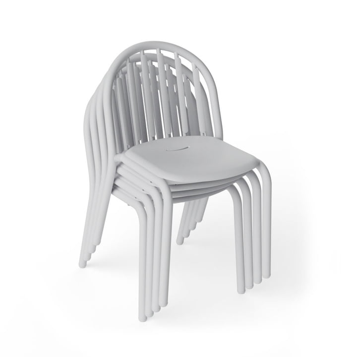 Fred's outdoor chair, light gray (set of 4) (Exclusive Edition) by Fatboy