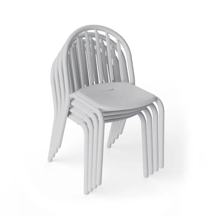 Fred's outdoor chair, light gray (set of 4) (Exclusive Edition) by Fatboy