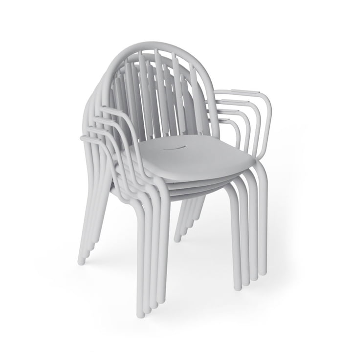 Fred's Outdoor armchair, light gray (set of 4) (Exclusive Edition) by Fatboy