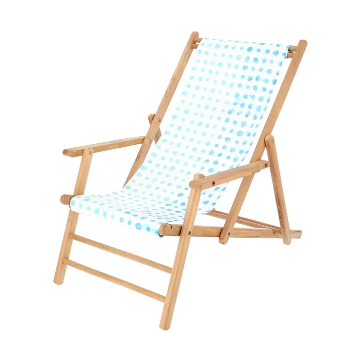 Jan Kurtz - Maxx Deckchair Teak, cover Designers Guild Amlapura Aqua