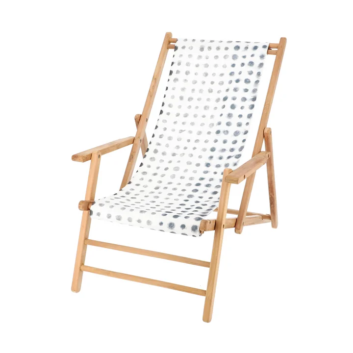Jan Kurtz - Maxx Deckchair Teak, cover Designers Guild Amlapura graphite