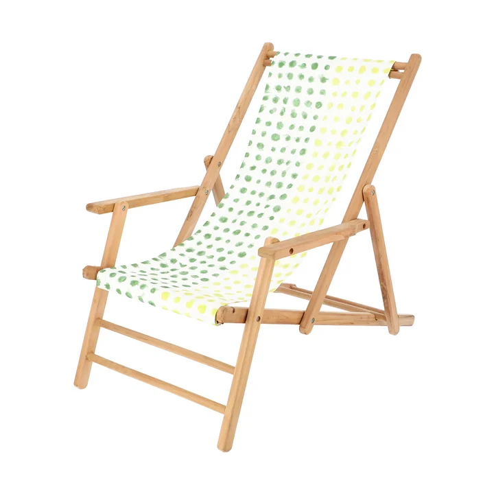 Jan Kurtz - Maxx Deckchair Teak, cover Designers Guild Amlapura Moss