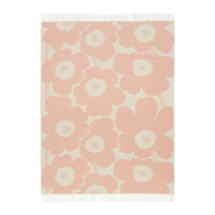 Unikko Wool blanket, 130 x 180 cm, pink by Marimekko