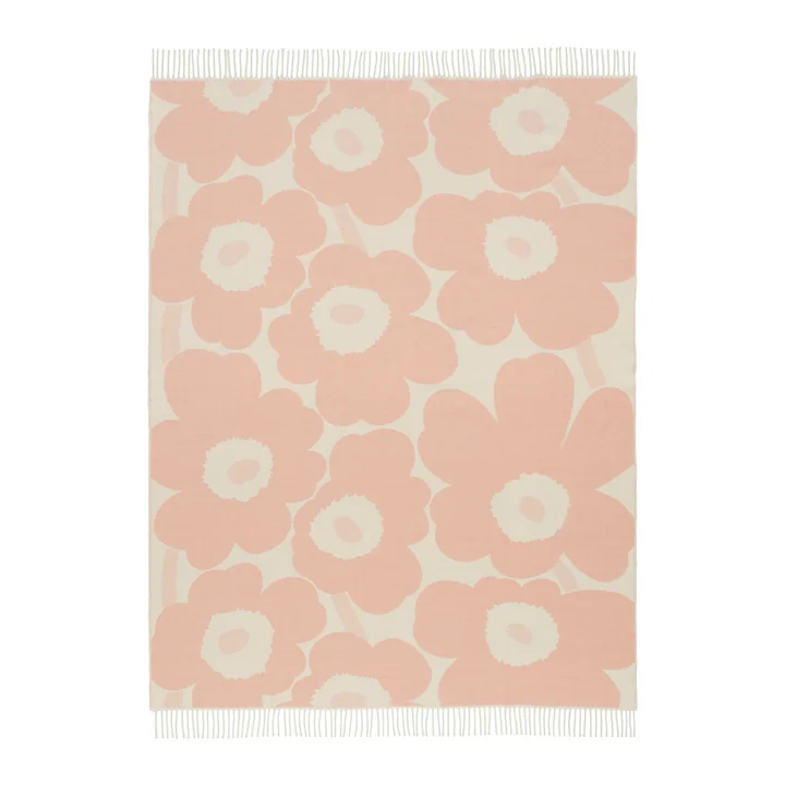 Unikko Wool blanket, 130 x 180 cm, pink by Marimekko