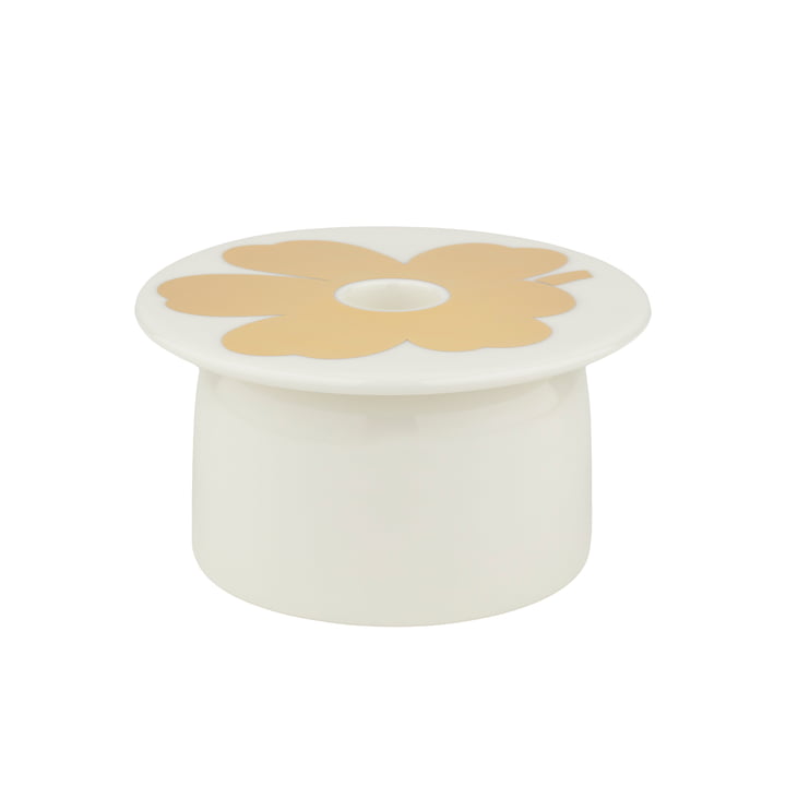 Oiva Unikko candle holder, white / gold by Marimekko