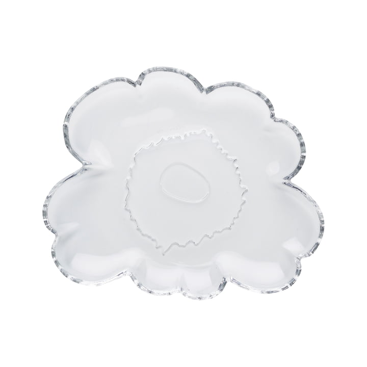 Unikko glass plate, 20 cm, clear by Marimekko