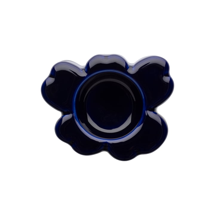 Unikko tea light holder, cobalt by Marimekko