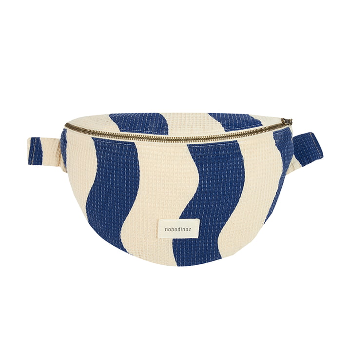 Portofino Belt bag, blue waves waffle by Nobodinoz