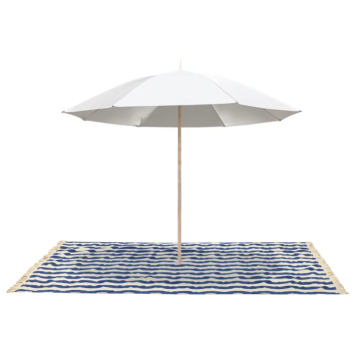 Portofino Beach towel XL, 146 x 175 cm, blue waves waffle by Nobodinoz