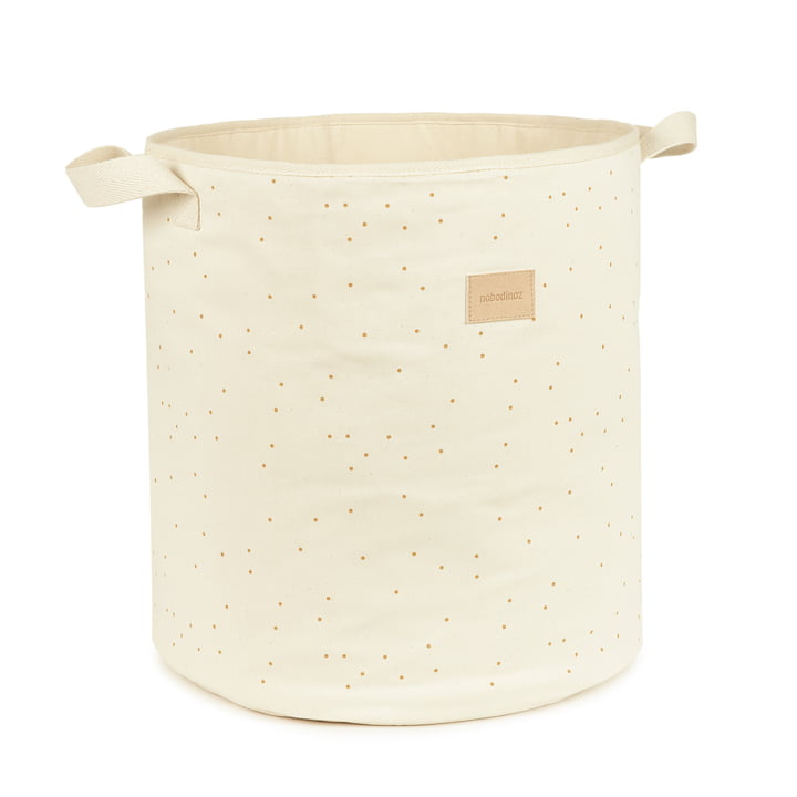 Storage basket, Ø 37 x H 41 cm, natural honey sweet dots by Nobodinoz