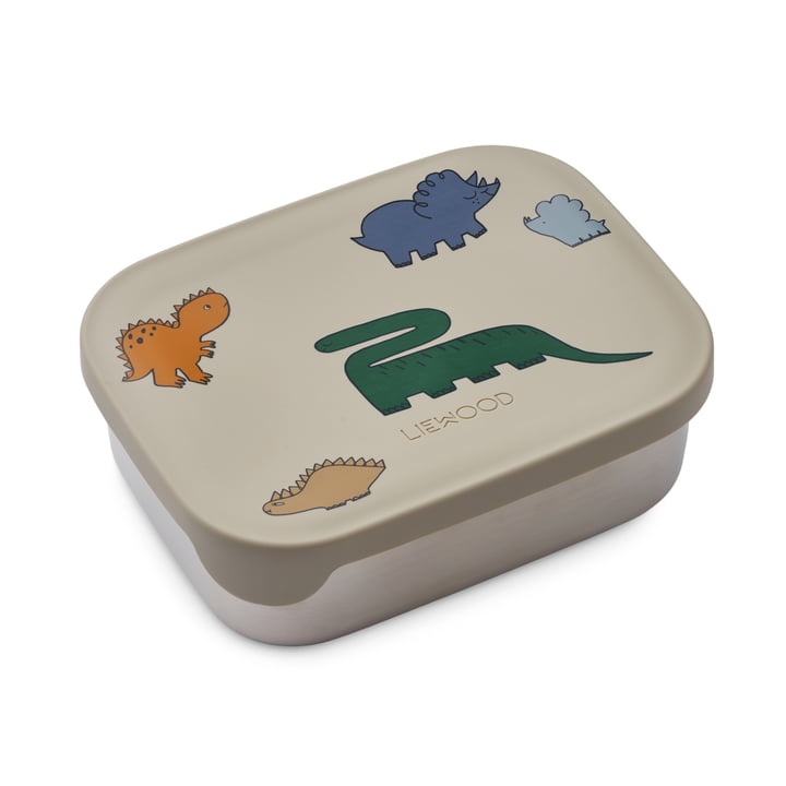 LIEWOOD - Arthur lunch box with lid, Dinosaurs, mist
