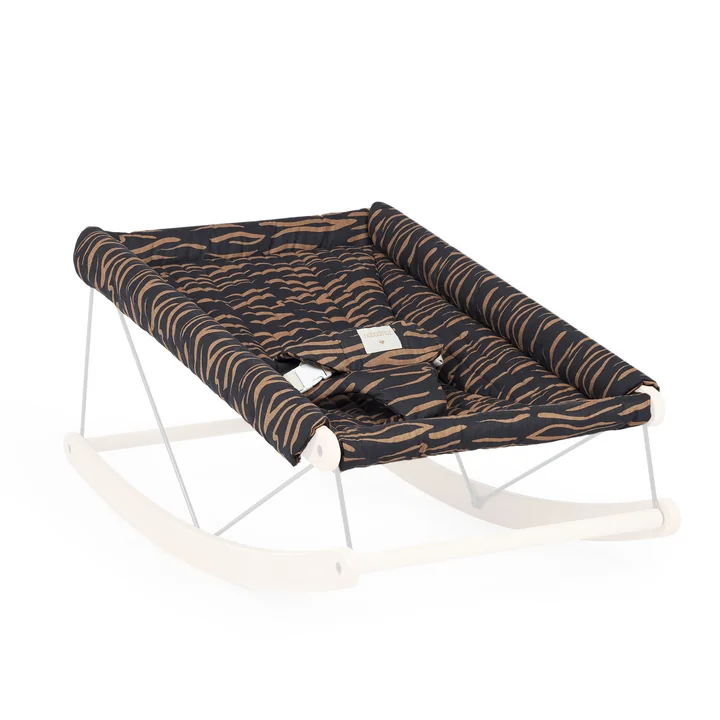 Growing Green Cushion for baby bouncer, blue waves by Nobodinoz