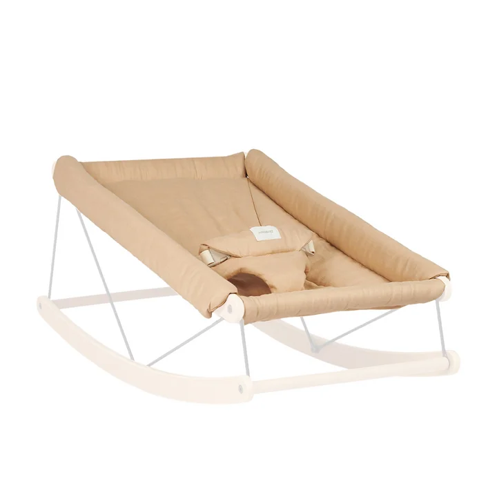 Growing Green Cushion for baby bouncer, sand (french linen) by Nobodinoz