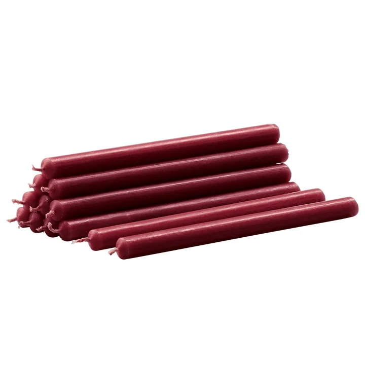 Stoff Nagel - Kerosene candles, bordeaux (set of 12)