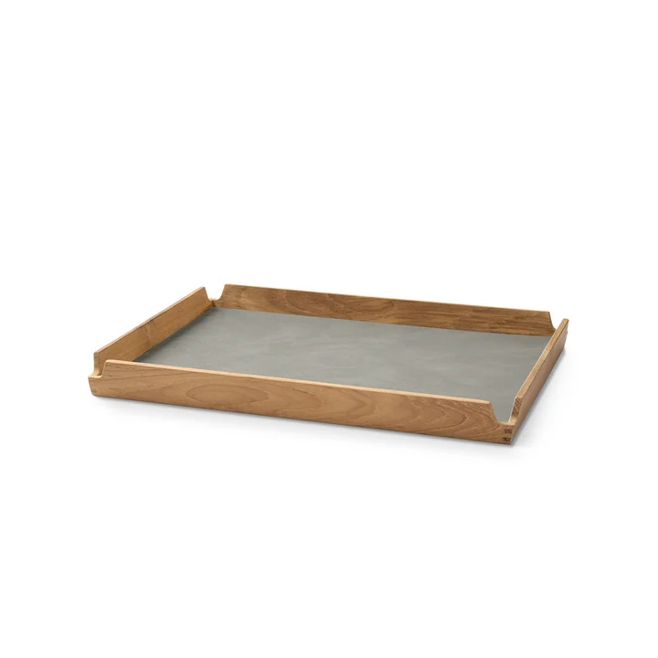 Lind DNA - Airy Teak Tray Square, M, Nupo light grey / teak