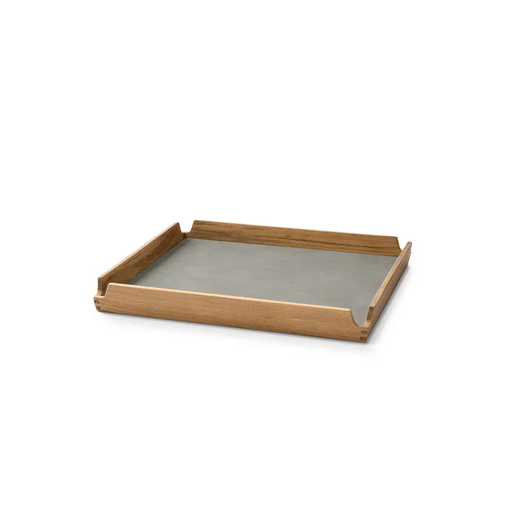 Lind DNA - Airy Teak Tray Square S, Nupo light grey / teak