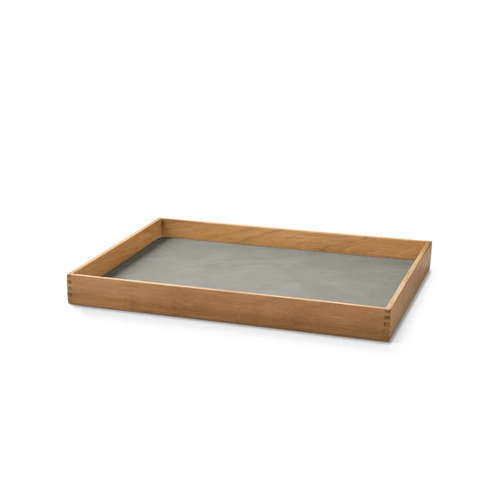 Lind DNA - Teak tray Square M Even, Nupo light grey / teak