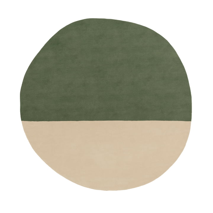 Pearl wool rug, 200 x 197 cm, green by nanimarquina