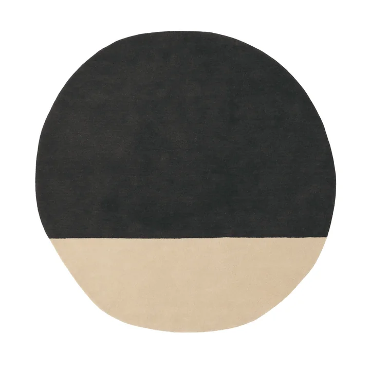 Pearl wool rug, 200 x 197 cm, black by nanimarquina