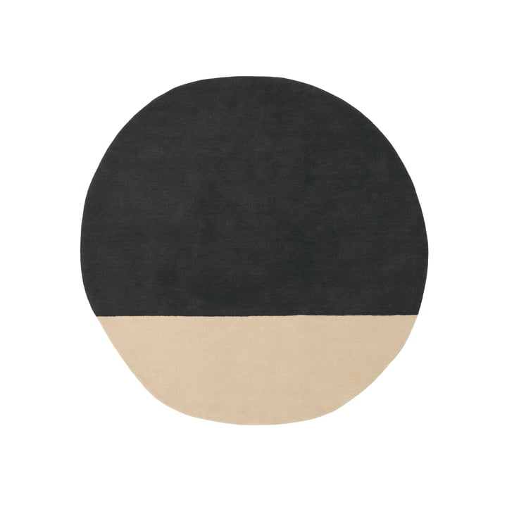 Pearl wool rug, 150 x 148 cm, black by nanimarquina