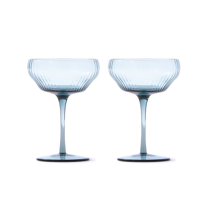 Pols Potten - Pum Coupe glass, light blue (set of 2)