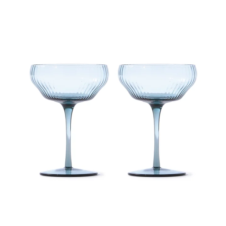 Pols Potten - Pum Coupe glass, light blue (set of 2)