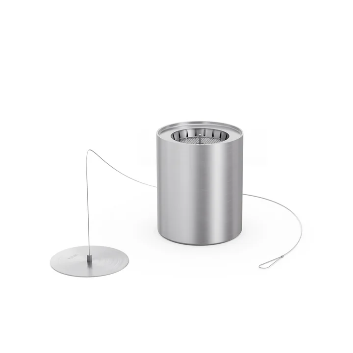 Spin Bio- Burner 90 with Eco-Ring and extinguishing lid, silver from höfats