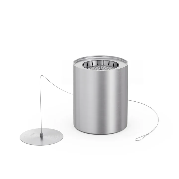 Spin Bio- Burner 120 with Eco-Ring and extinguishing lid, silver from höfats