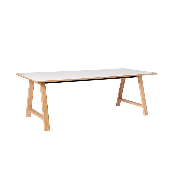 T11 Dining table, 220 x 95 cm, crystal white / white pigmented oak by Andersen Furniture